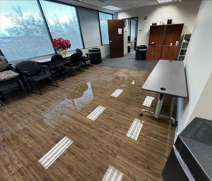 water damage in a commercial property.